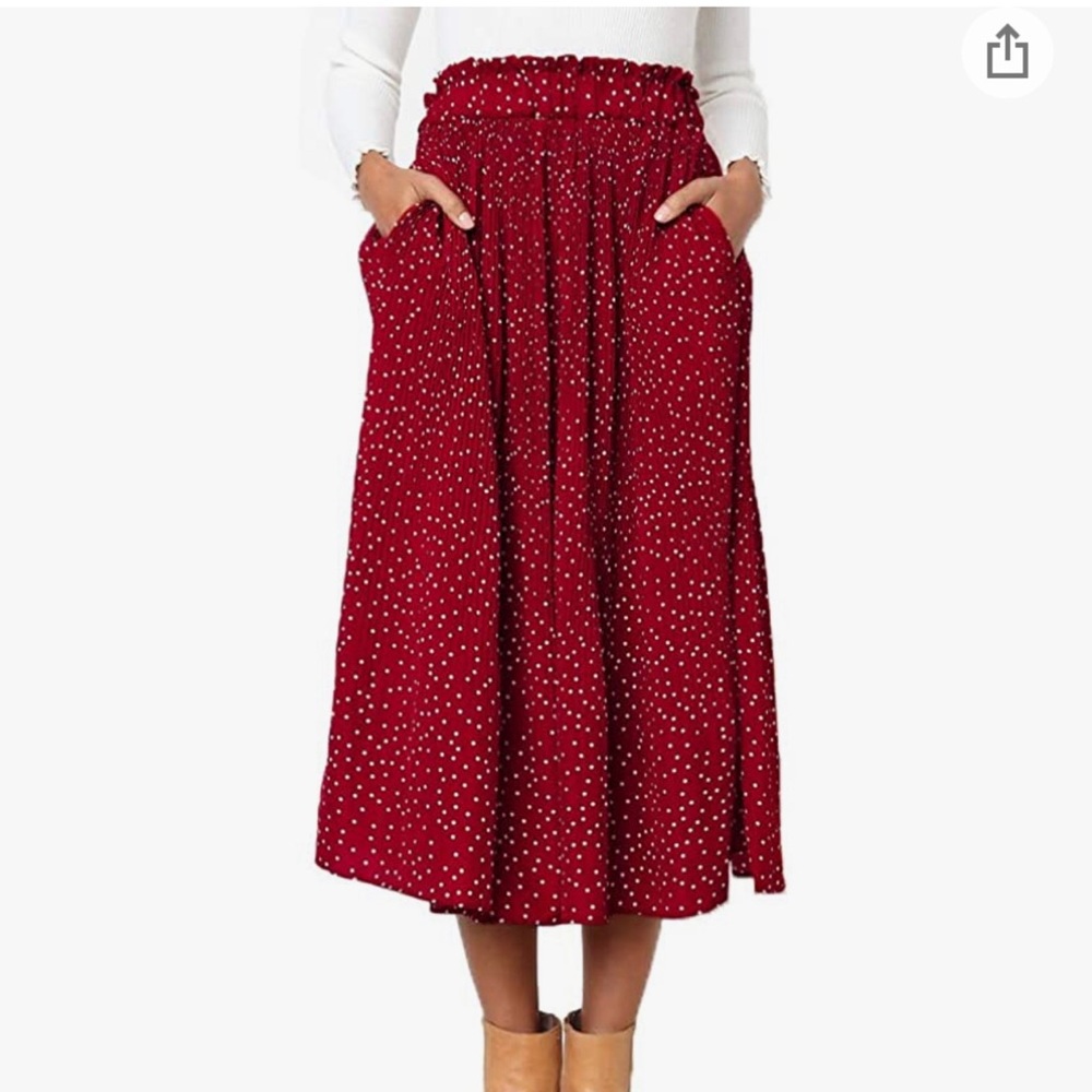 Midi swing skirt with pockets